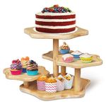 Parmedu 5-Tier Bamboo Cupcake Tower Stand: for 50 Cupcakes, Wooden Cake Stand in Cloud Shape - Tiered Tray Decor, Cupcake Holder with Patent Design for Tea Party, Coffee Break, Festival, Birthday etc