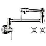 AXOR 16859001 Montreux 8-inch Tall 2-Handle Pot Filler with 360-Degree Swivel in Chrome