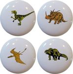 4 Dinosaur T-Rex Ceramic Cabinet Dr