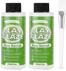 SEVENWELL 240ml Air Dry Clay Glaze, Gloss Clay Varnish Used for Preventing Clay from Surface Wear, Cracking, Scratches, Sealer for Air Dry Clay, Polymer Clay, ResinCrete, Pottery, Acrylic Paint