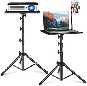 Projector Stand,Laptop Tripod Stand Adjustable Height 17.7 to 47.2 Inch with Gooseneck Phone Holder, Portable for Outdoor Movies-Detachable Computer DJ Racks Holder Mount