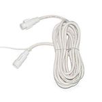 Festive Lights - ConnectPro Festoon Fairy Light Extension & Starter Cable Accessories - Connectable Outdoor Waterproof Ruber Cable - (5m, White Extension Lead)