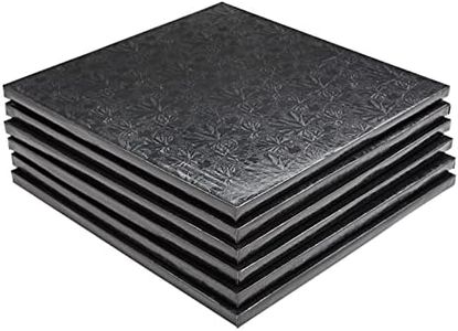 12 Inch Black Square Cake Boards, Foil Cake Drums for Baking Desserts (6 Pack)