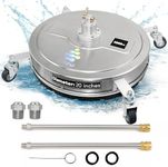 EDOU Direct Pressure Washer Surface Cleaner 20" with Wheels | Stainless Steel | Heavy Duty | 4,000 PSI Max Working Pressure | Includes: 2 Pressure Washer Extension Wand Attachments