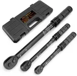 Lytool 3-Piece Torque Wrench Set, 72-Tooth Click Torque Wrenches 1/4" 3/8" 1/2" Drive, ±3% Accuracy with Calibration Certificate, Quick Release Button for Automotive Bike Motorcycle Repair