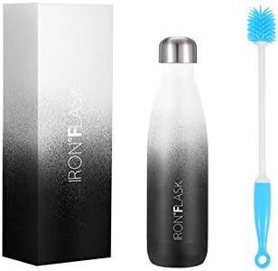 IRON °FLASK Bouteille d'eau de sport rétro - 17 oz en acier inoxydable isolé sous vide, chaud et froid, moderne à double paroi (jour et nuit)