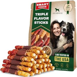 Dog Treats Rawhide Sticks Wrapped with Chicken 11 oz Pet Natural Chew Treats - Grain Free Meat & Human Grade Dried Snacks - Best for Small & Large Dogs (10.6 Ounce (Pack of 1), Triple Sticks)