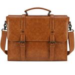 Leather Messenger Bag For Men 15.6 Inch Leather Laptop Shoulder Bag Computer Bag Business Briefcases Satchel Bag Work Bags Brown