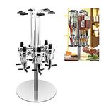 Revolving Alcohol Caddy Alcohol Liquor Dispenser Bar Dispenser Bottle Liquor Dispenser Bar Rotating Liquor Holder 6 Bottle Professional Alcohol Dispenser Station for Liquor Beverage Liquor Whiskey