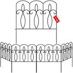 Sorbus Garden Fence, 10ft Decorative Patio Fencing for Yard, Garden Edging Border Gate, Animal Barrier, (Set of 5 Panels)