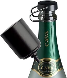 Champagne Fresh - Tappo per champagne con pompa (tappo in plastica nero)