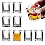 binsakao Shot Glass Set of 8, 2oz / 60ml Clear Small Shot Glasses for Vodka Shots, Rum, Brandy, Jello Shots, Heavy Base Tequila Shot Glasses for Home, Bar, Pub, Event, Party