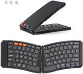 MEETION Ergonomic Foldable Keyboard, Split Portable Compact Bluetooth Keyboard for Business Travel, Ultra-Thin Folding Rechargeable Wireless Keyboards for iOS Android Windows Mac Tablet PC Smartphone