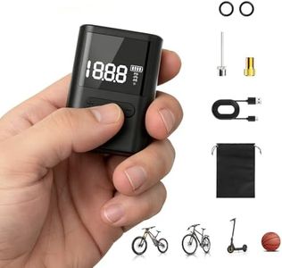 Roadvo Mini Bike Pump 120PSI,Portable Electric Bicycle Pump with Digital Gauge, Presta and Schrader Valve Adapter for Road Bike,Mountain Bike,E-Bike