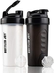 Bottledjoy Clear Protein Shaker Bottle 24oz [BPA Free, Leak Proof] Shake Water Bottles 2 Pack