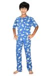 Ninos Dreams Half Sleeves Space Mission Print Boys Night Suit/Boys Night Suit with Pajama Light Blue