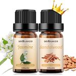 Sedbuwza 2 Pack Jasmine Sandalwood Organic Essential Oil Set 100% Pure Aromatherapy Gift Oils for Diffuser