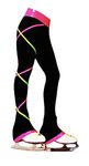 Ice Fire Figure Skating Criss Cross Pants - Pink/Lime (Child Medium (8-10))