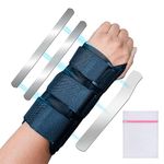 360 RELIEF Wrist Support Brace - Adjustable Straps & 3 Metal Splints for Stability | Ideal for Daily Activities, Sports, & Workouts | Small for Left Hand with Mesh Laundry Bag