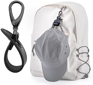 BAREFOOT CARIBOU Hat Clip for Travel, Mouse Ear Holder for Backpack, Bag and Purse, Hands-Free Clip-on Holder Strap for Baseball, Snapback, Ponytail Caps and Mouse Ears(Black)