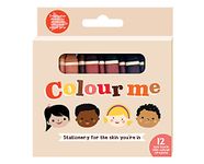 Colour Me Kids® Skin Colour Crayons that Celebrate Diversity (1 pack: with 12 Large Crayons) - Multicultural Skin Tone Crayons