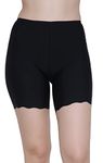 GLAMORAS Nylon Spandex High Waist Seamless Under Skirt Shorts for Women & Girls | Shorts High Waist Stretchable Skin Fit Shorties Tights Cycling Shorts Biker Bicycle Shorts - Black - M