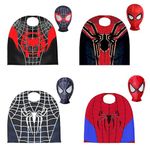 4 Pcs Halloween Superhero Cosplay Fabric Mask Sets for Kids,4 Sets of Capes and Hats Cosplay Costume for Boys (4MP-XGTMCH)