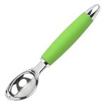 ONICORN Ice Cream Scoop, Stainless Steel Professional Ice Cream Scooper Spoon with Non-Slip Rubber Grip Handle, Ice Cream Spade for Cookie Dough, Gelato, Sorbet, Melon (pack of 1, GREEN)