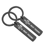 FEELMEM Short and Tall Best Friends Matching Keychain BFF Friendship Jewelry Gift (Black)