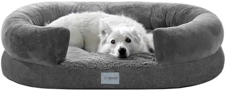 Furated Orthopedic Dog Beds for Large Dogs, Egg-Crate Foam Pet Bed with C Shaped Chaise, Dog Sofa Bed with Removable Washable Cover and Waterproof Liner, L