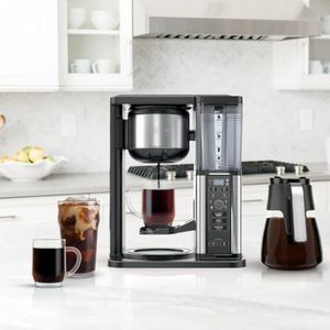 Ninja 10-Cup Drip Coffee Maker, Hot & Iced Coffee, 3 Brew Styles, Glass Carafe, 24-Hr Delay Brew, Removable Reservoir, Rich, Over Ice, No Pods Needed, Adjustable Warming Plate, Stainless Steel