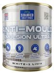 SIRAMICO COATINGS I Anti Mould Paint Ultra I Brilliant White Matt Finish I 10 Year Anti Mould Protection Emulsion Paint For Bathrooms, Kitchens, Walls and Ceilings (1 Litre)