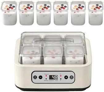 Tatqilo Yoghurt Maker 1500ml with 6 x 250ml Glass Jars, Electric Yoghurt Maker with LED Display, Adjustable Time and Temperature, Yogurt Maker Machine for Making Organic Yogurt, Homemade Desserts