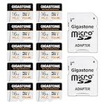 [10x High Endurance] Gigastone Industrial 16GB 10-Pack MLC Micro SD Card, 4K Video Recording, Security Cam, Dash Cam, Surveillance Compatible 95MB/s, U3 C10, with Adapter [5-Yrs Free Data Recovery]