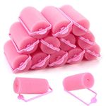 wordmouk 32 Pieces Foam Sponge Hair Rollers Pink Hair Rollers Soft Sponge Curlers DIY Hair Styling Hairdressing Tools for Women and Kids (30 mm)