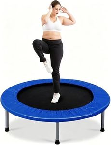 COSTWAY Rebounder Trampoline for Adults, 38" Foldable Mini Trampoline with 32 Heavy Duty Springs, 150kg Capacity Quiet Indoor Exercise Bouncer for Home Workout Fitness (Blue)