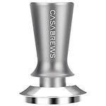 CASABREWS Espresso Tamper 51mm, Premium Calibrated Espresso Coffee Tamper 30lb Coffee Tamper with Spring Loaded, Flat Stainless Steel Base Tamper Fits for 51mm Portafilter, Grey