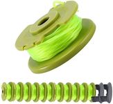 A ANLEOLIFE .080in Twisted Line Spool #AC80RL3 for RYOBI Cordless Auto-Feed String Trimmers 18v 24v and 40,11ft-Long (12 Spools & 2 Cap)