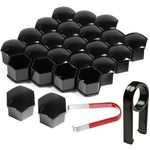 Gebildet 22Pieces Wheel Nut Cap 21mm, Wheel Bolt Nut Caps Covers, Hexagonal Tire Nut Covers with Removal Tool Set for Cars, Black