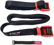 MAGMA | 1" x 16.4' Lashing Straps 2 Pack with Bag | Max. Strength 1214 lbs | Cam Buckle Tie Down Bike Rack, Surf, Moto, Kayak | Heavy-Duty Belt Cords Strapping Tool, Cargo, Car Fastening Buckles (Red)