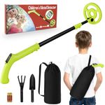 Metal Detector Kids, iTayga Adjustable Kids Metal Detector(24"-35"), High Accuracy Coil Professional Waterproof Foldable Metal Detector, Very Lightweight(Only 0.88 Pouds) for Junior, Green