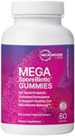 Microbiome Labs Spore Based Probiotic Gummies for Women, Men & Children - MegaSporeBiotic Gummies - 4 Bacillus Probiotics for Digestive Health & Microbiome Support - Berry Flavor (60 Gummies)