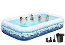 Inflatable Pool with Pump, 130"x72"