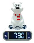 LEXIBOOK Polar Bear Digital Alarm Kids with Night Light Snooze, Childrens Clock, Luminous, White, One Size