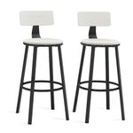 VASAGLE Bar Stools Set of 2, Kitchen Breakfast Bar Chairs, with Backrest, Steel Frame, 73 cm Tall Seat, Easy Assembly, Industrial Style, Rustic White and Black LBC026B73