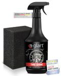 Glart 451RK Car Tyre Shine Tyre and Plastic Care, Rubber Care, Silky Matt, 1,000 ml, with Applicator Sponge, Black