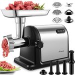 AAOBOSI Meat Grinder【3000W Max】Heavy Duty Stainless Steel Meat Grinders Electric with 3 Grinding Plates, 3 Sausage Stuffer Tubes & Kubbe Attachments, Easy One-Button Control Hachoir a Viande