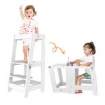 XIHAToy Standing Tower for Kids Kitchen Tower for Toddlers Child Stool Helper Folded Step-Up Toddler Helper (White)
