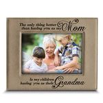 BELLA BUSTA-The only Thing Better Than Having You as My Mom is My Children Having You as Their Grandma Gift for Grandma-Engraved Leather Picture Frame (5"x 7" Horizontal)