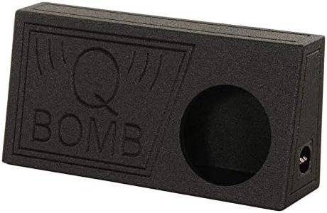 Q Power QBomb Single 10 Inch Vented Subwoofer Sub Box with Black Bedliner Spray